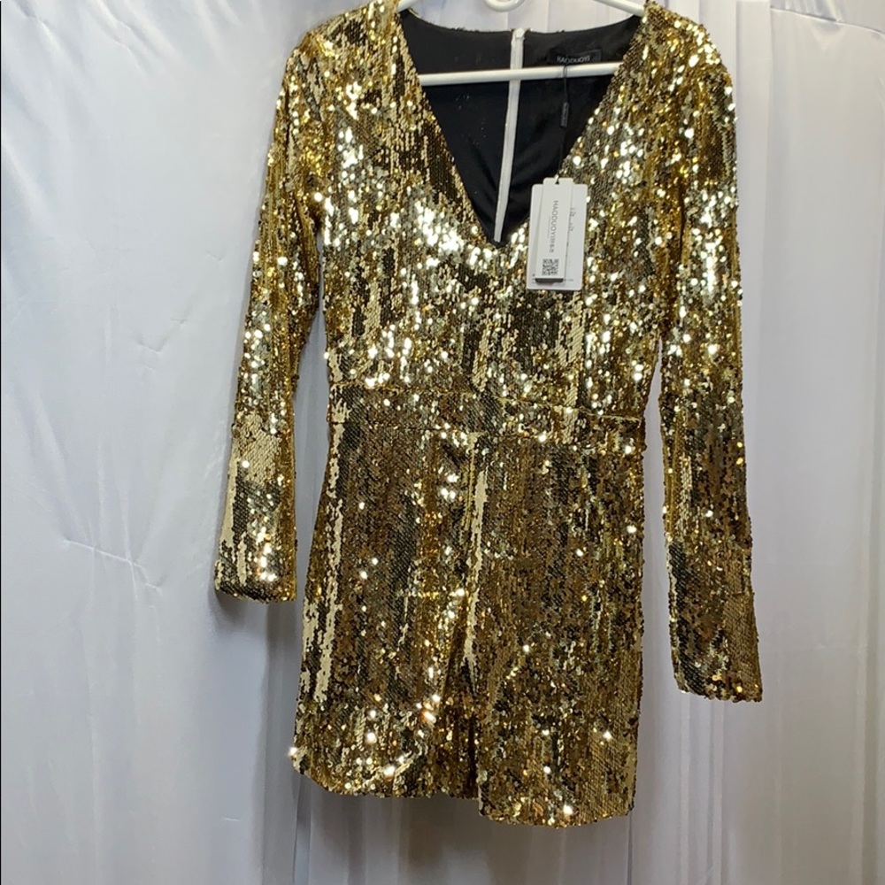 Mardi Gras Sparkly sequin v neck romper jumpsuit
